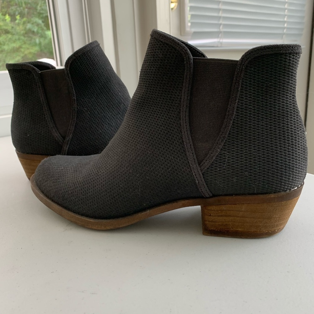 Dark Grey Suede Booties